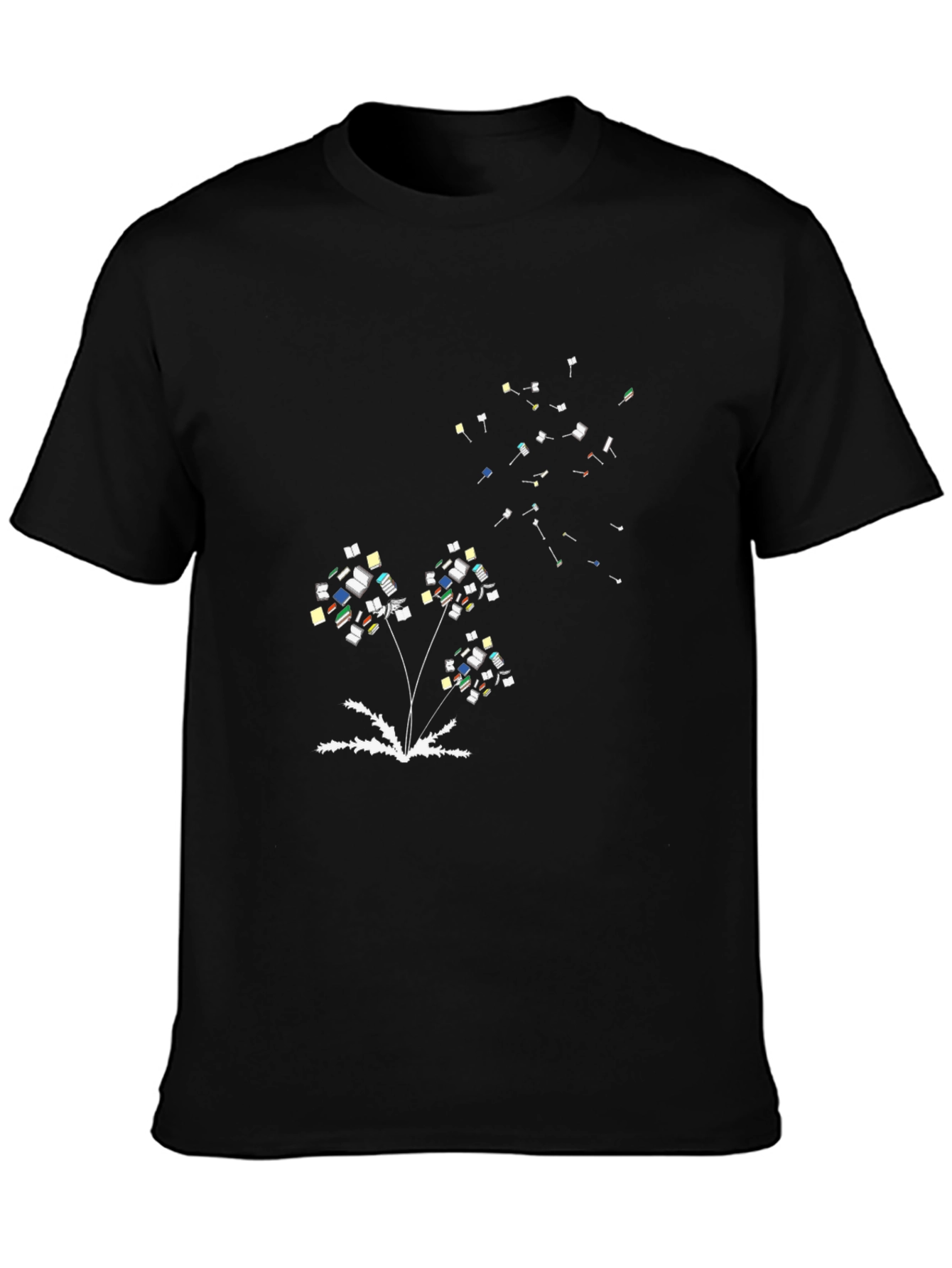 Whimsical Book Dandelion Print T-Shirt