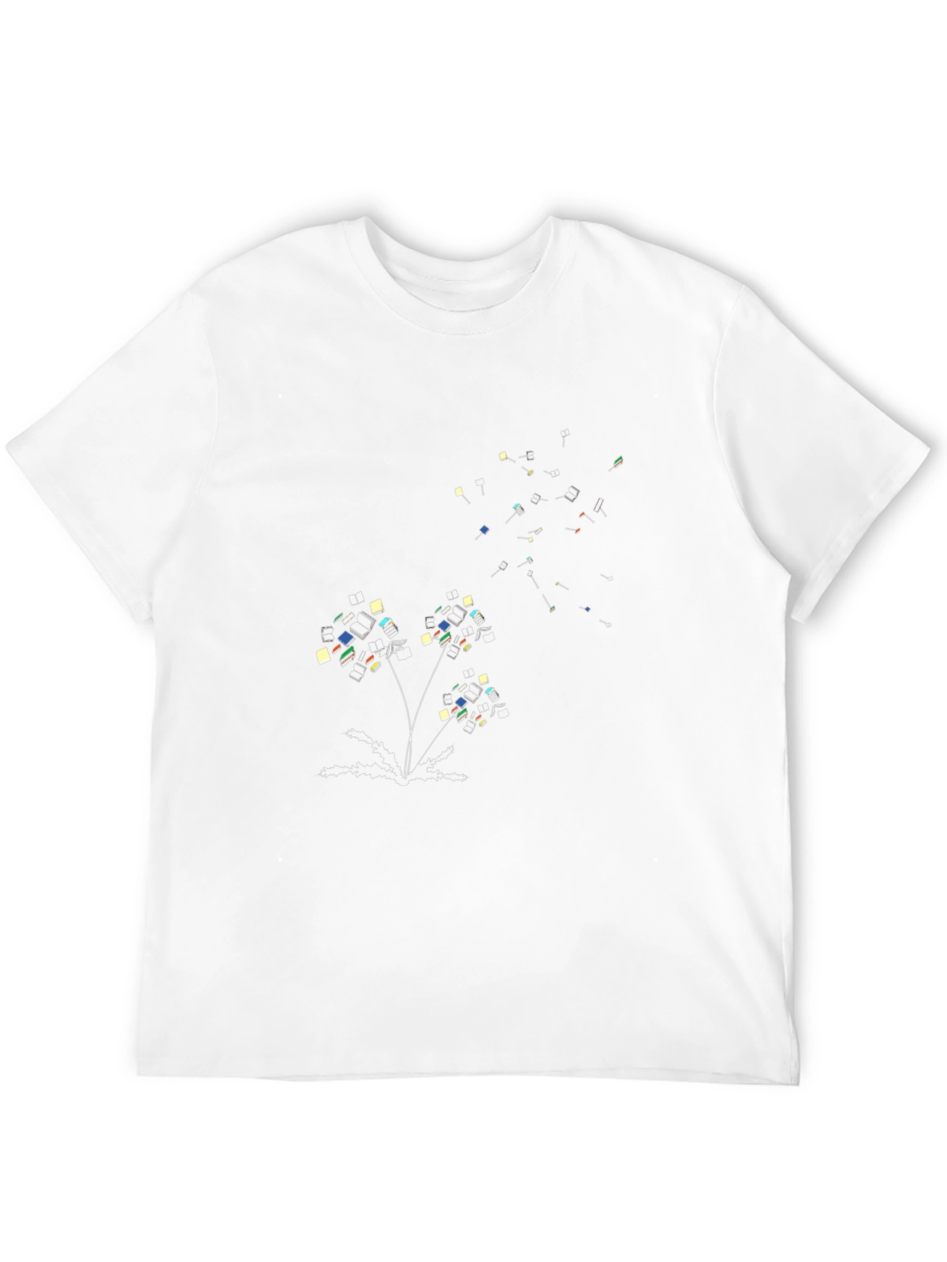 Whimsical Book Dandelion Print T-Shirt