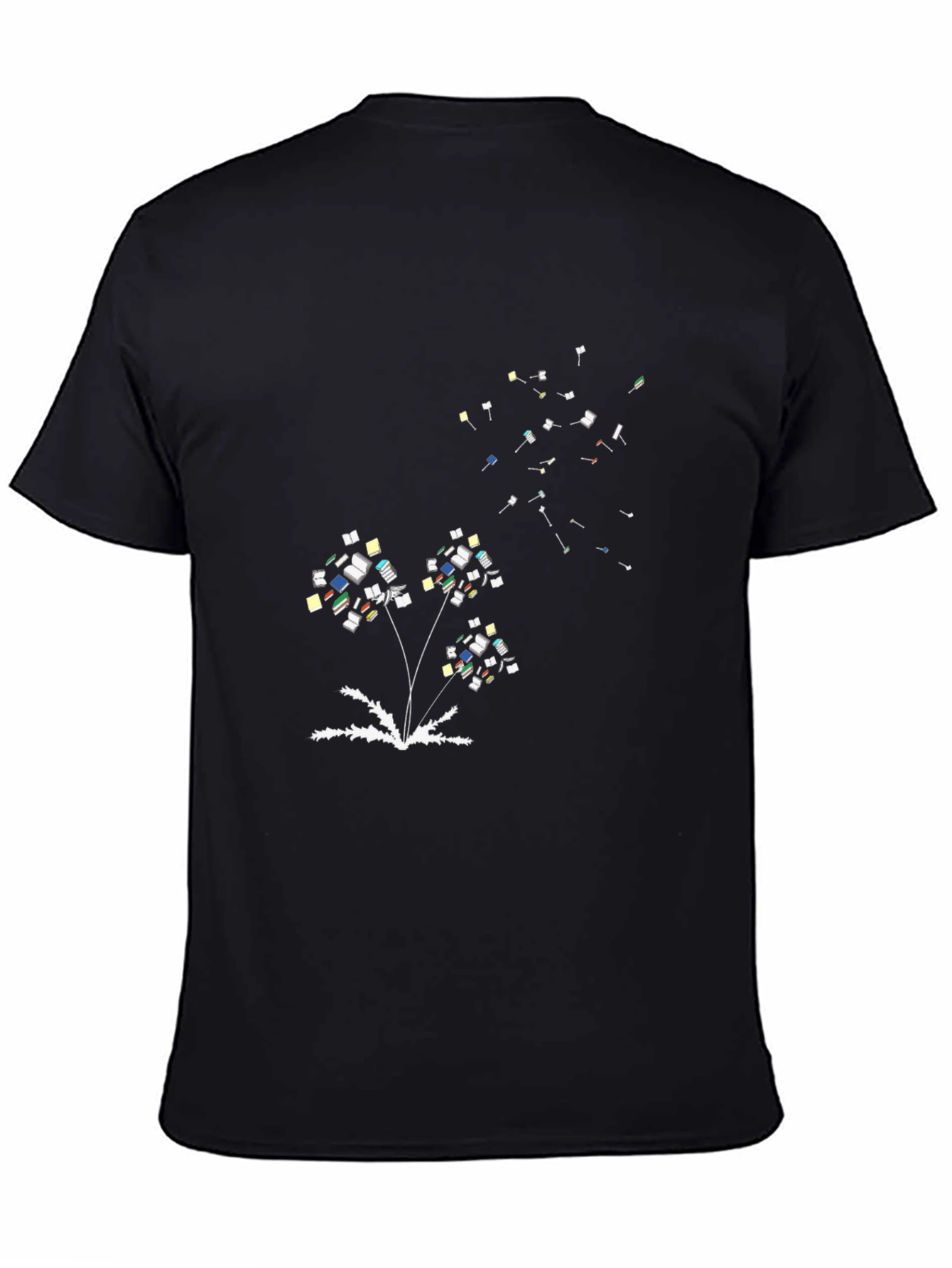 Whimsical Book Dandelion Print T-Shirt
