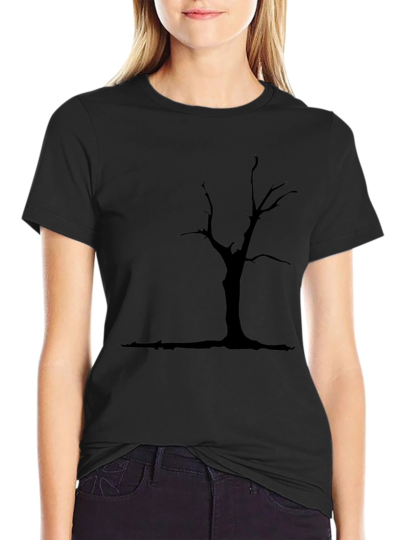 Mens Black Tree Graphic T-Shirt