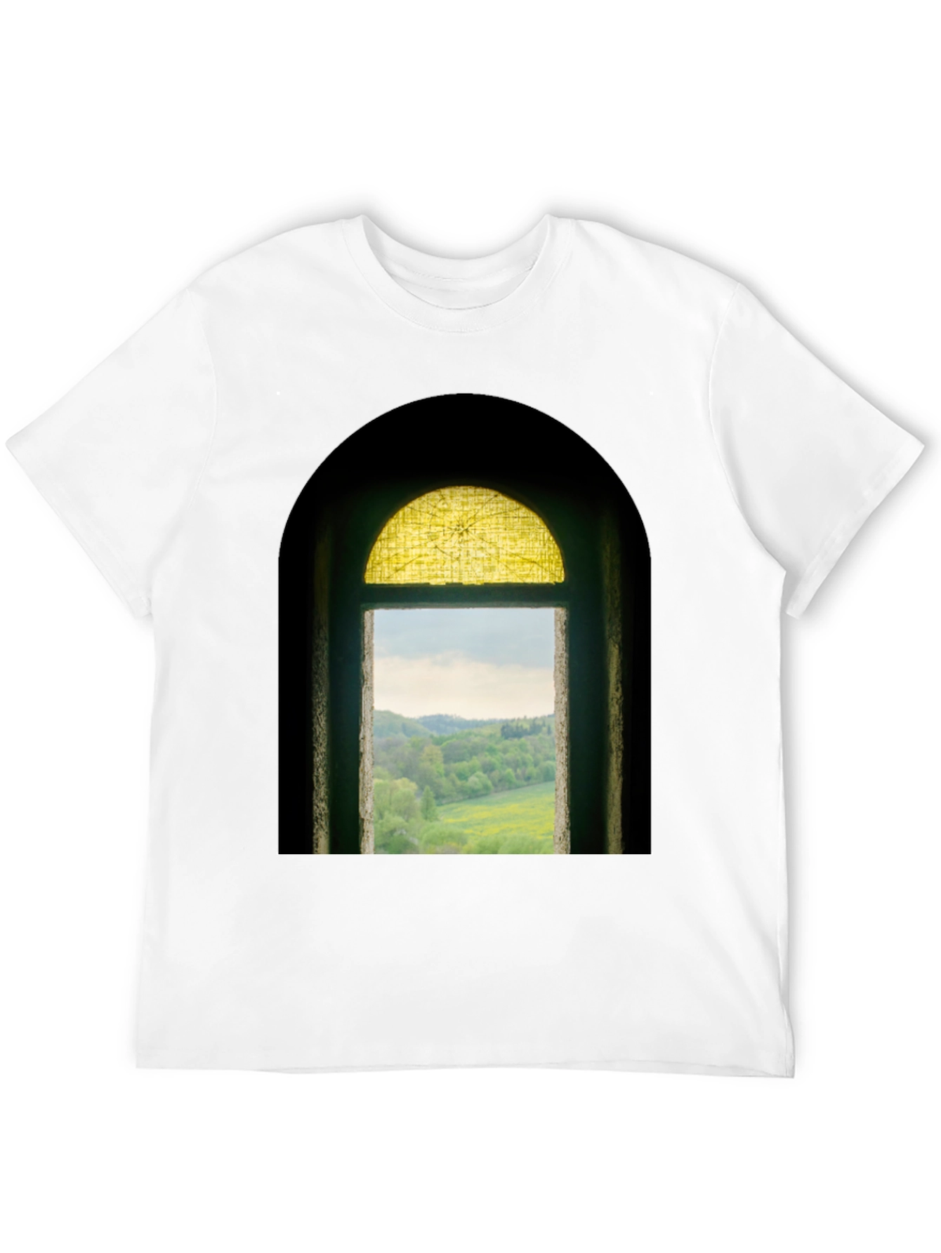 Window to Nature Graphic Tee - Black Cotton Shirt