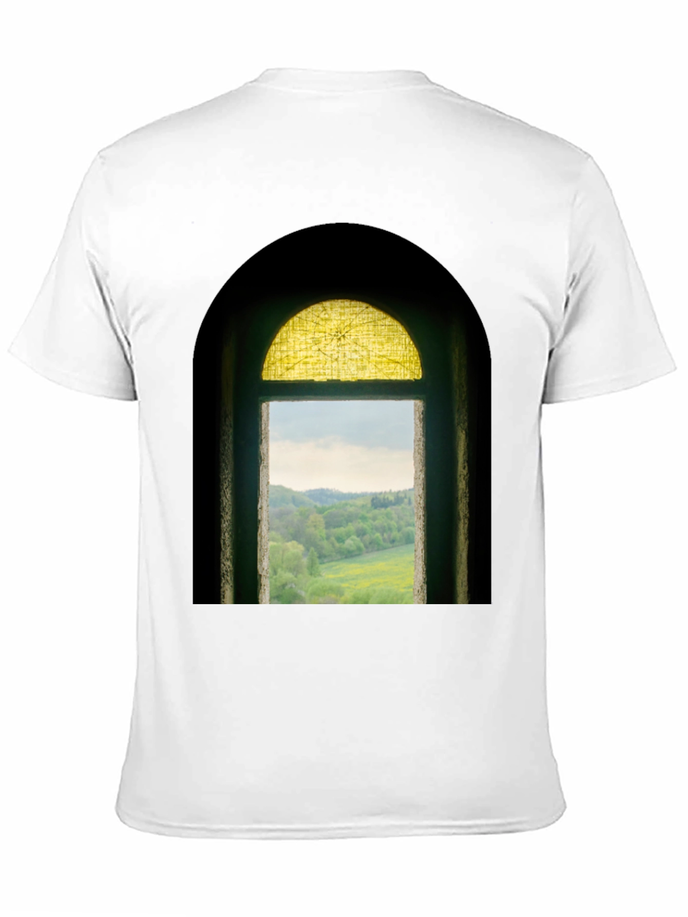 Window to Nature Graphic Tee - Black Cotton Shirt