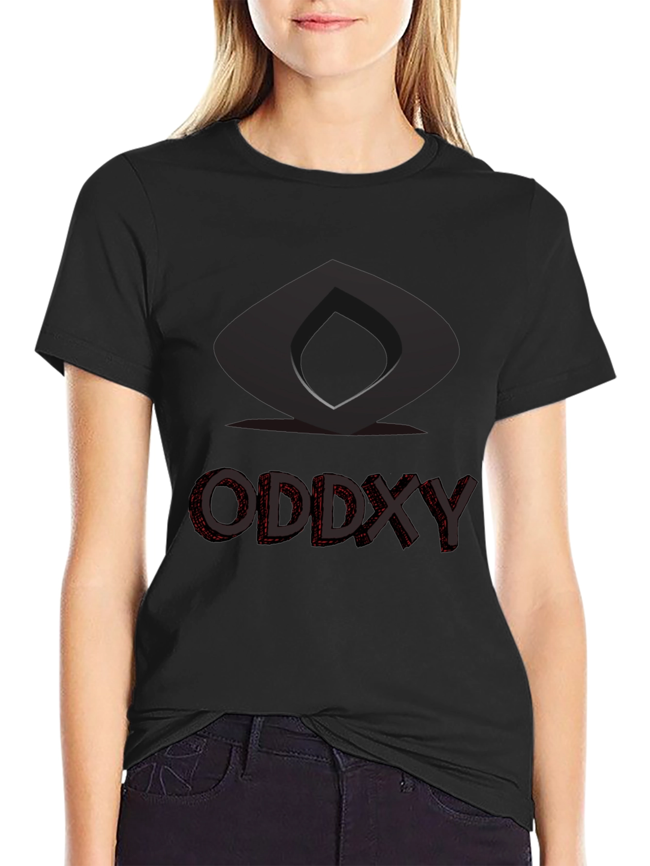 Modern Graphic T-Shirt - Oddxy Design Black Tee