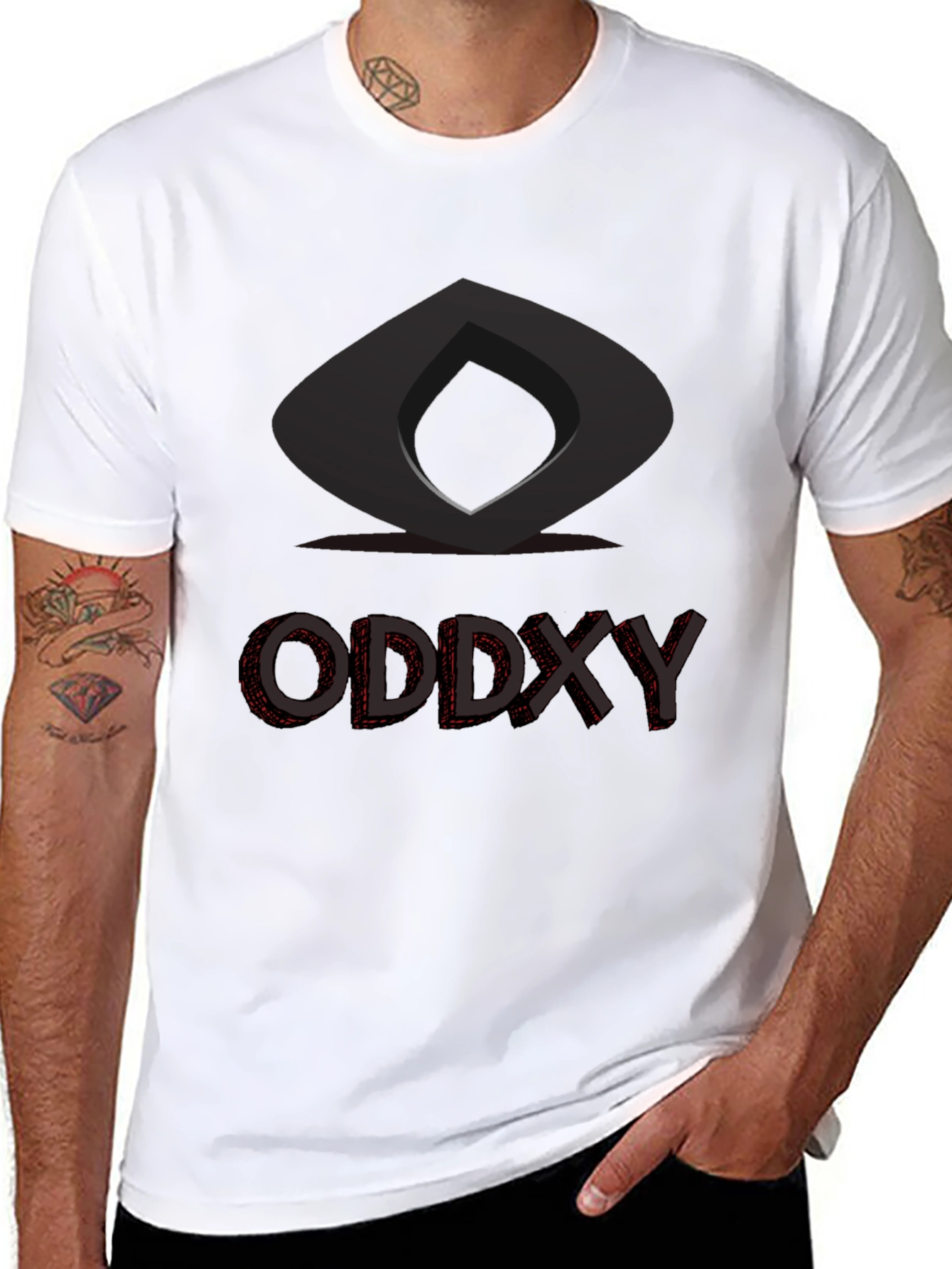 Modern Graphic T-Shirt - Oddxy Design Black Tee