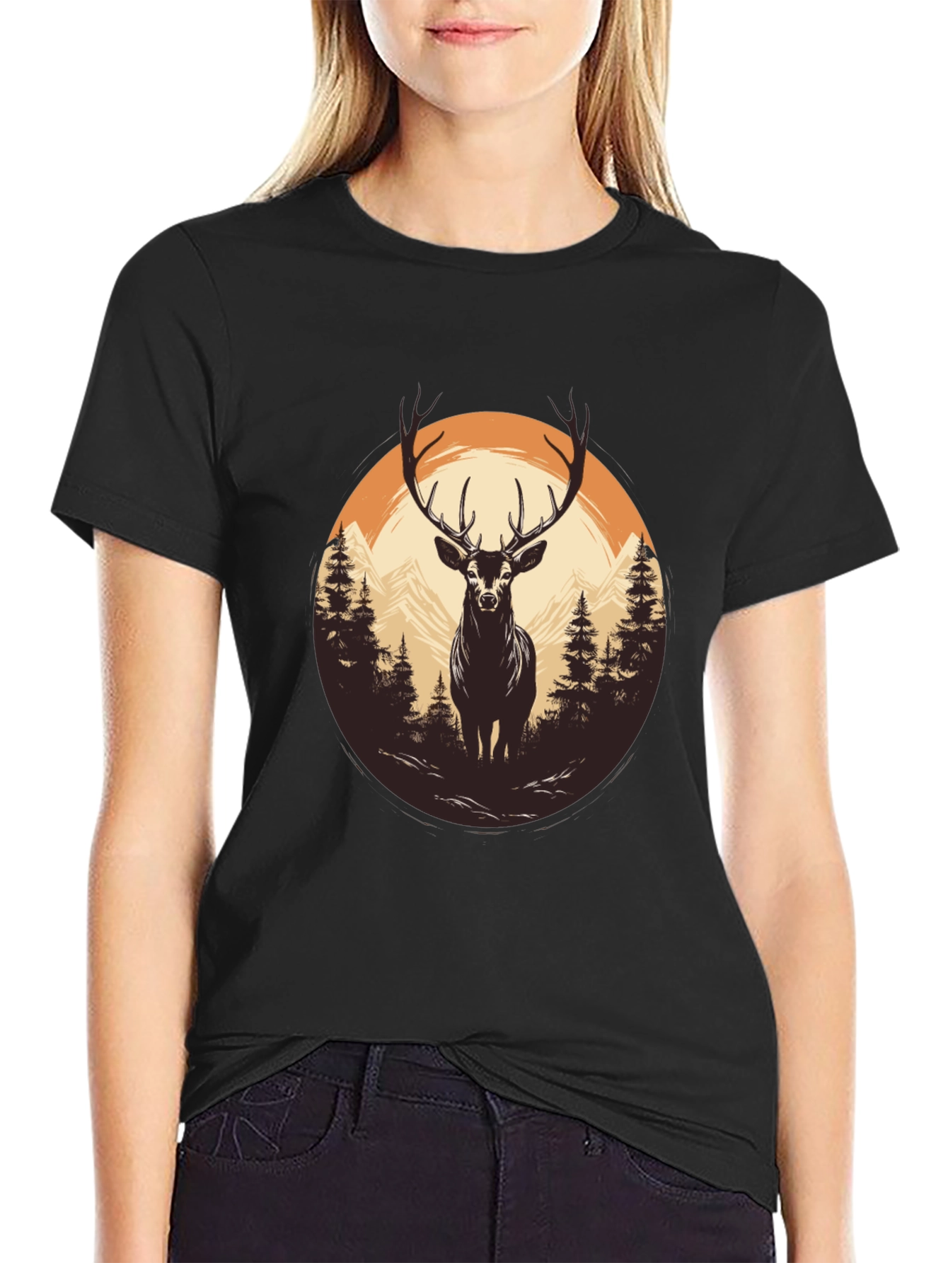 Nature Deer Graphic T-Shirt