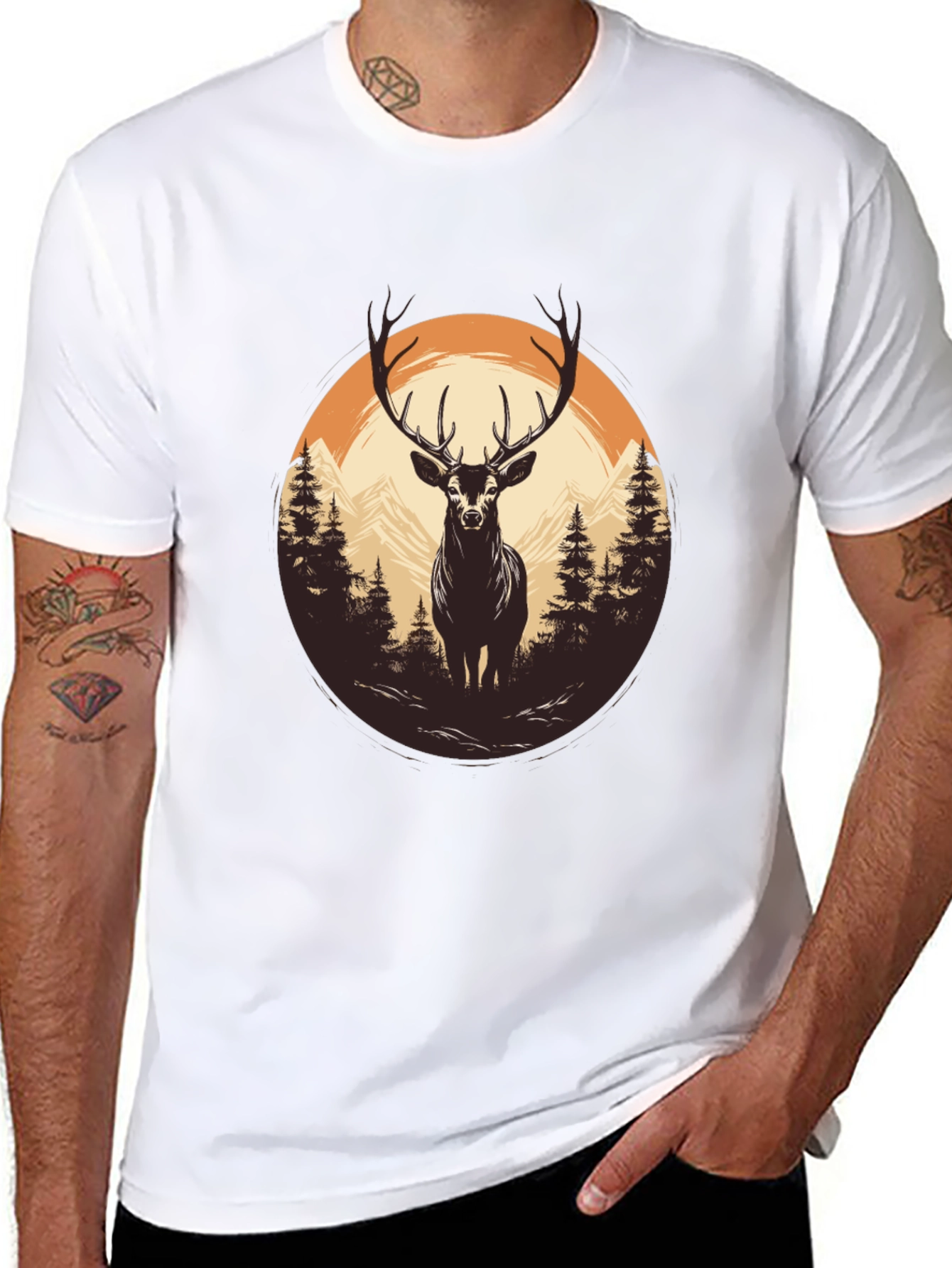 Nature Deer Graphic T-Shirt