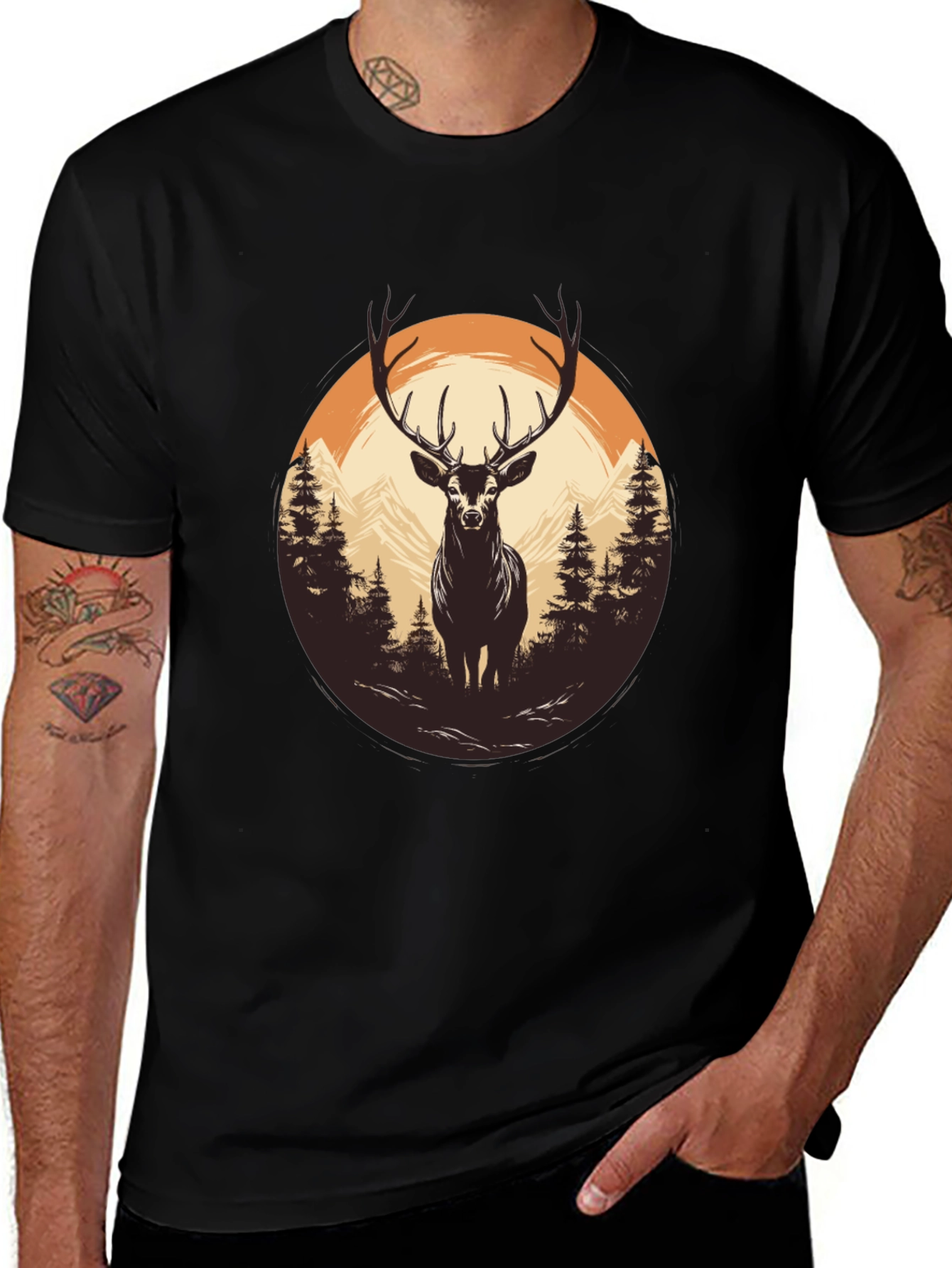 Nature Deer Graphic T-Shirt