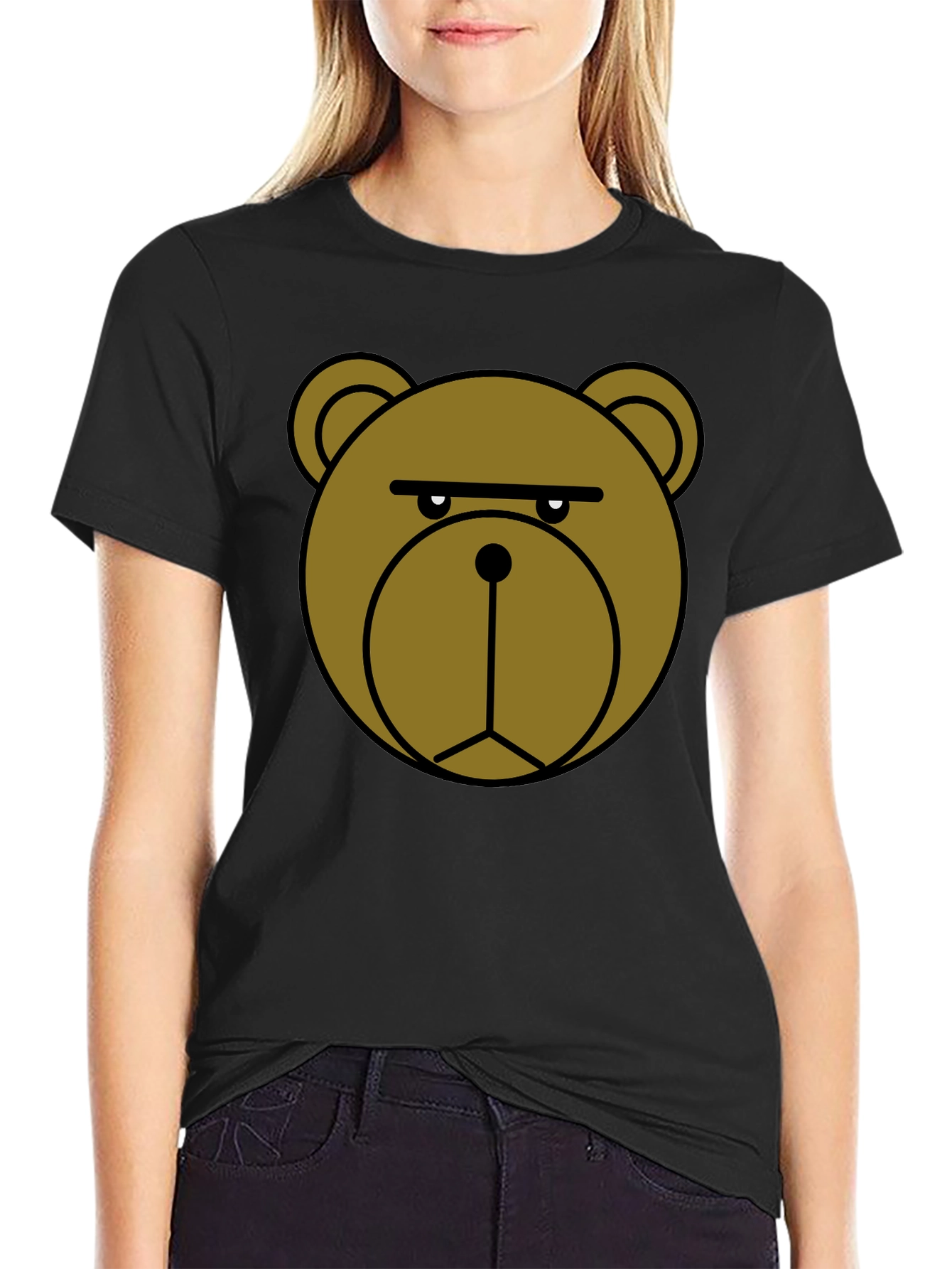 Grumpy Bear Graphic T-Shirt - Black