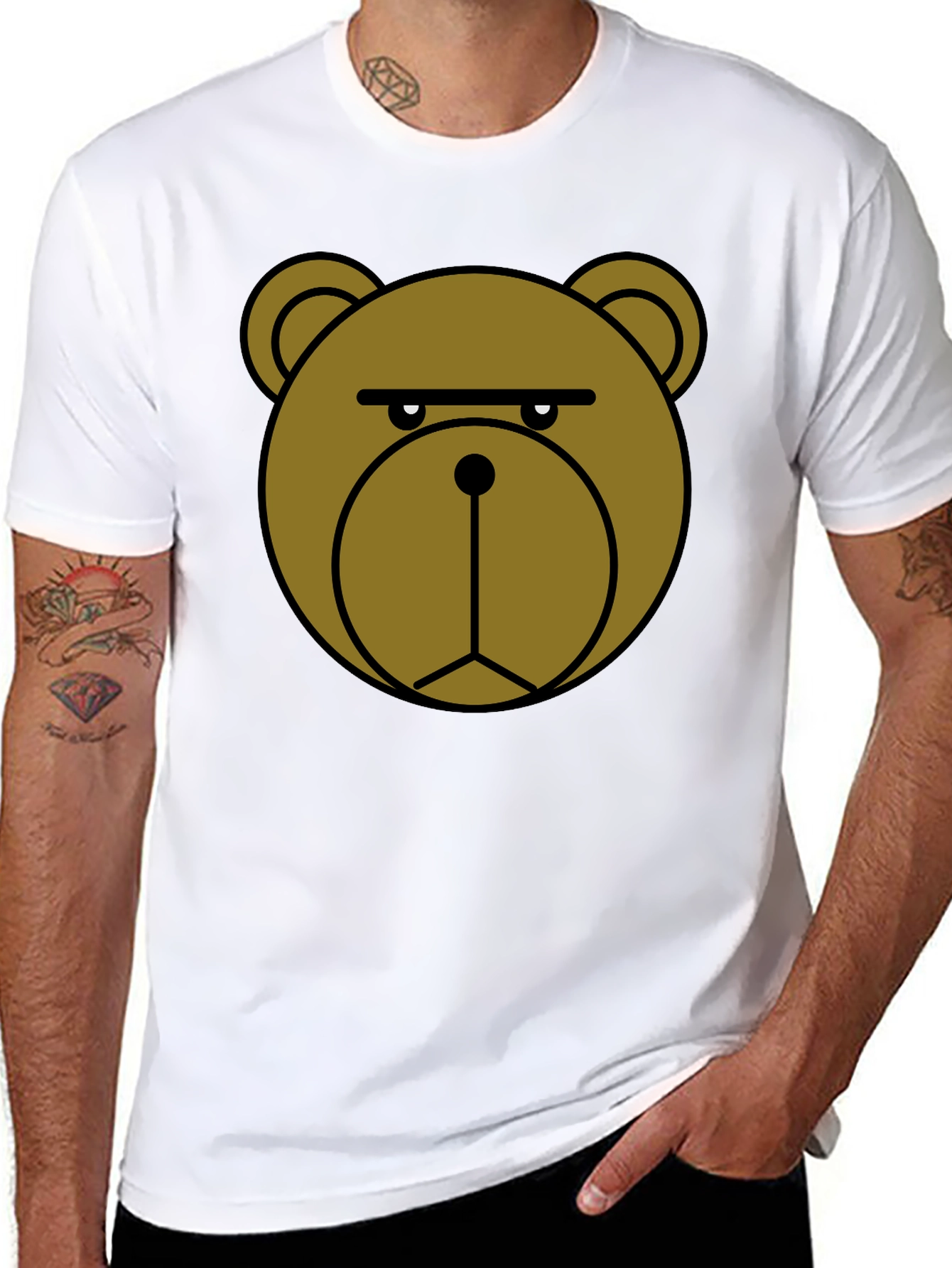 Grumpy Bear Graphic T-Shirt - Black