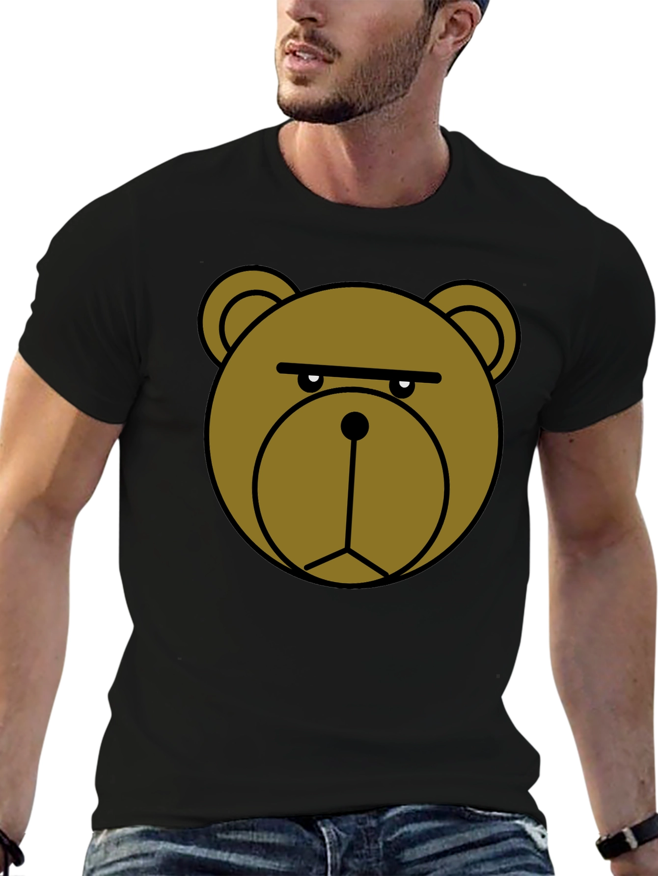 Grumpy Bear Graphic T-Shirt - Black