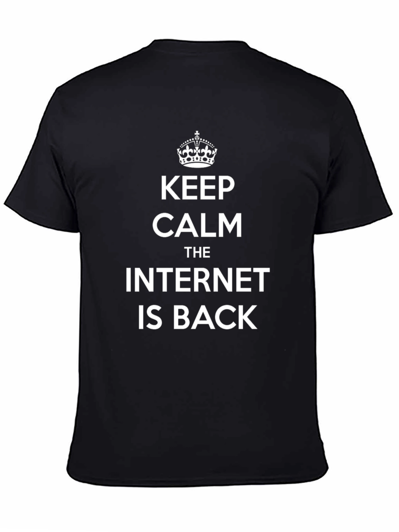 Keep Calm Internet Back Black T-Shirt