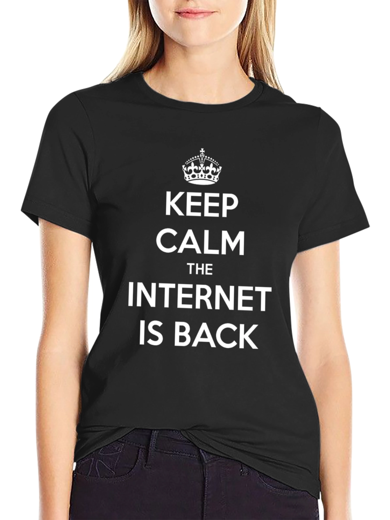 Keep Calm Internet Back Black T-Shirt