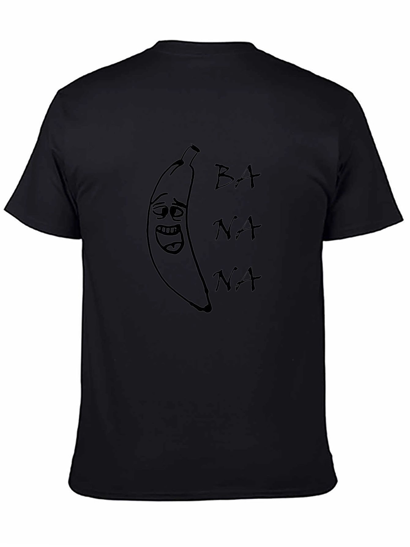 Funny Banana Graphic Black T-Shirt