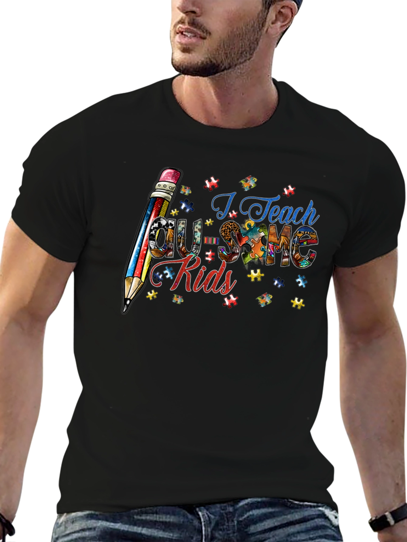Autism Awareness Teacher Graphic Tee