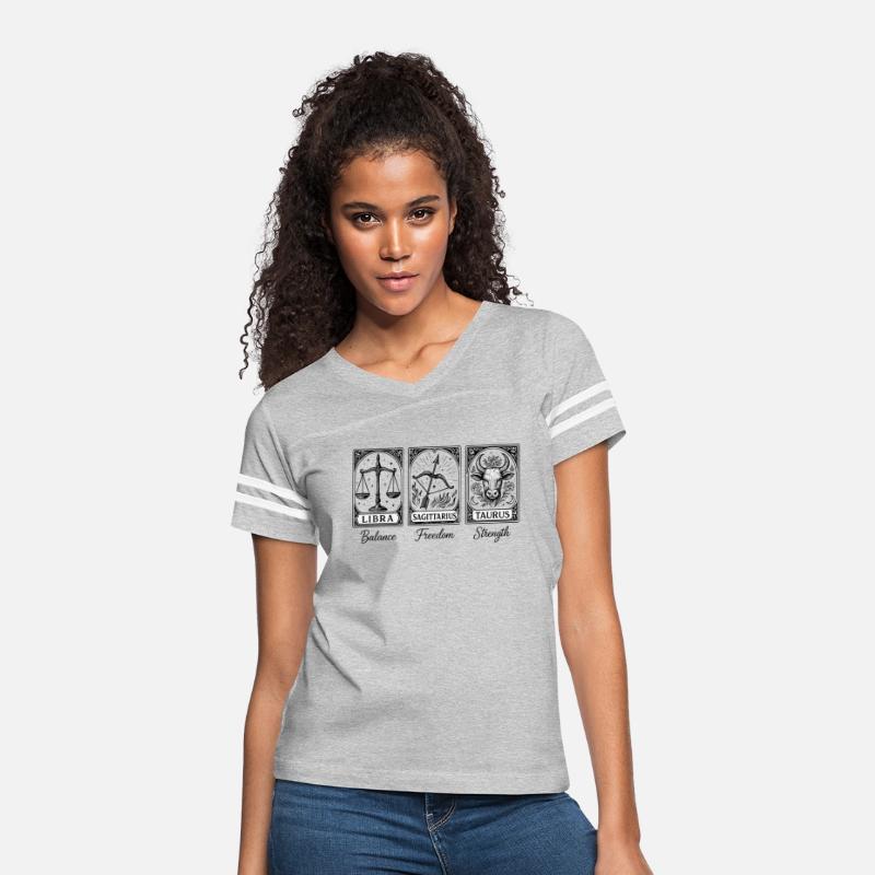 Zodiac Trio Tarot Tee – Libra, Sagittarius & Tauru