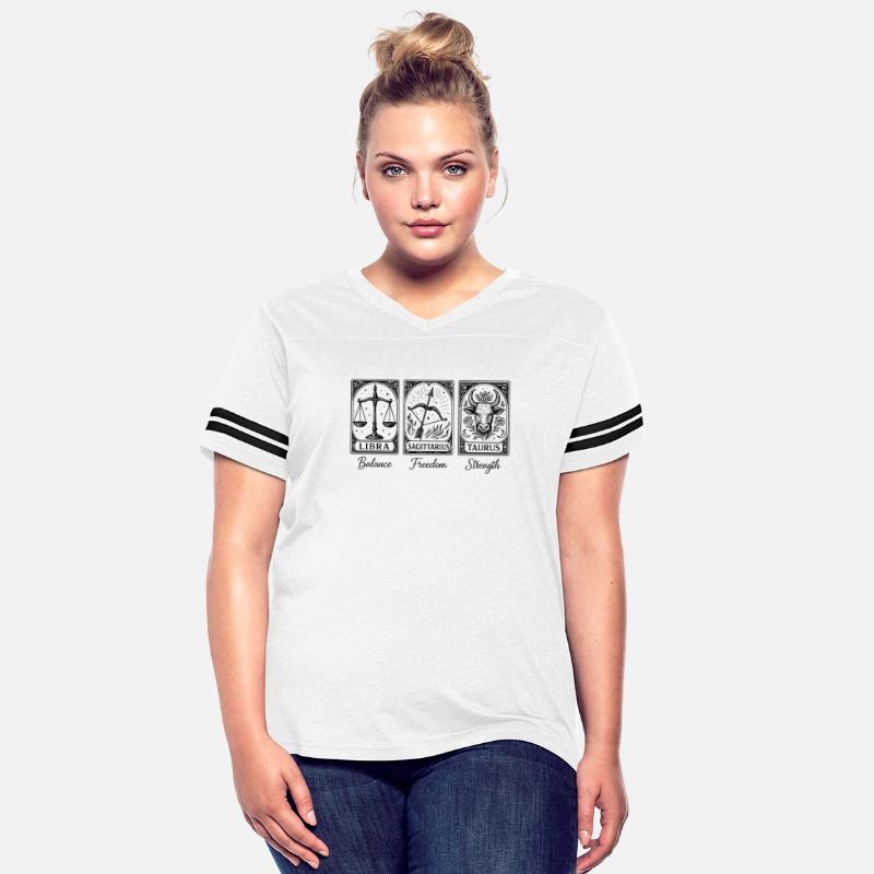 Zodiac Trio Tarot Tee – Libra, Sagittarius & Tauru
