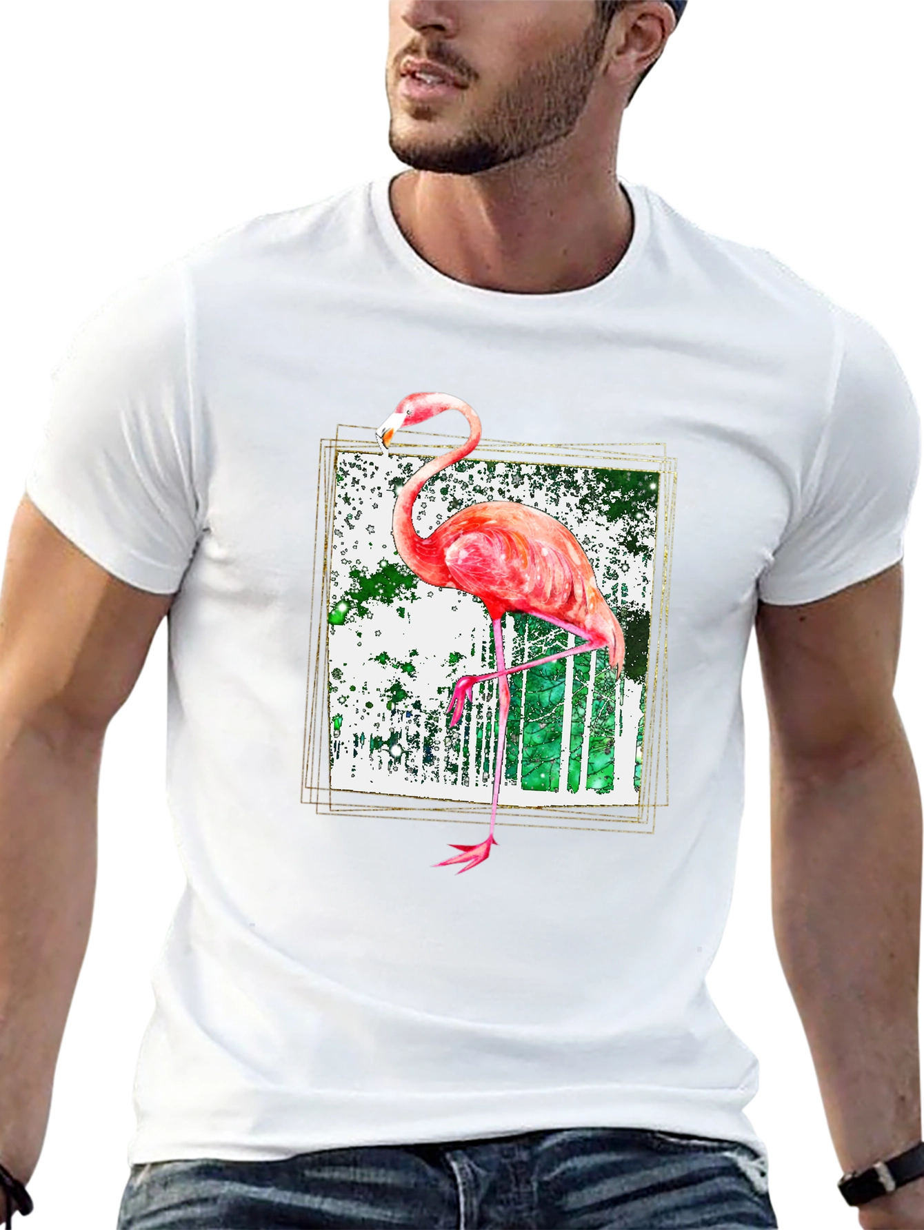Flamingo Graphic Tee - Stylish Mens T-Shirt