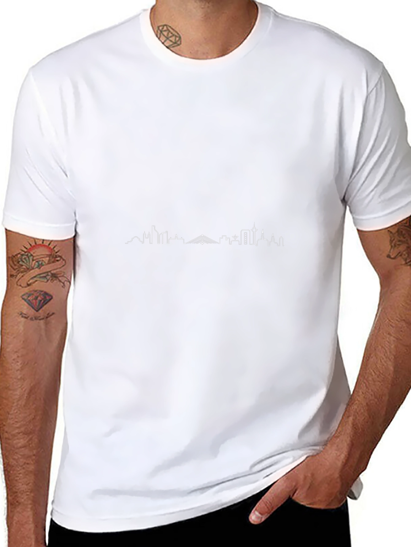 Minimalist Cityscape T-Shirt - Black