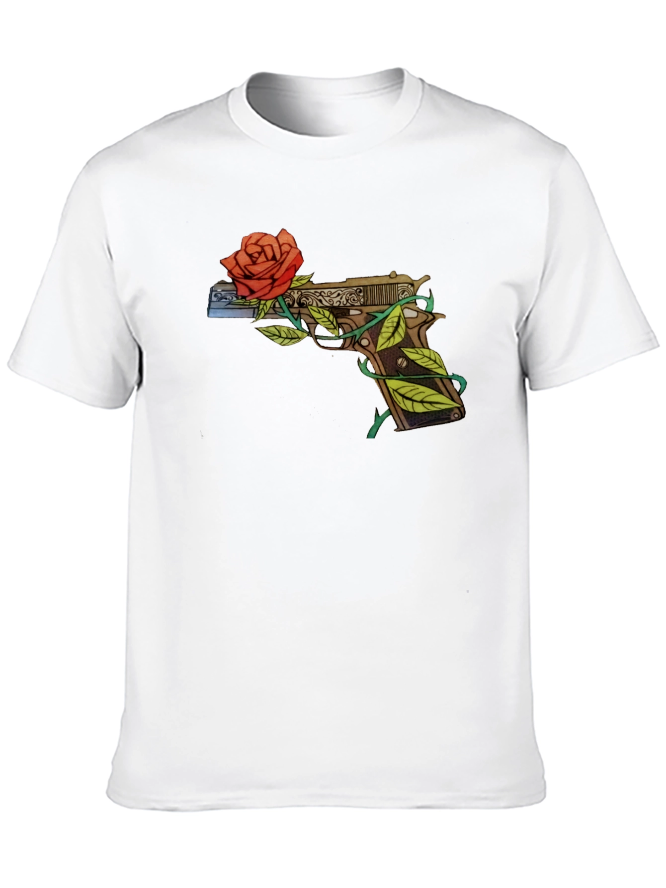 Gun and Roses Graphic T-Shirt - Edgy Streetwear