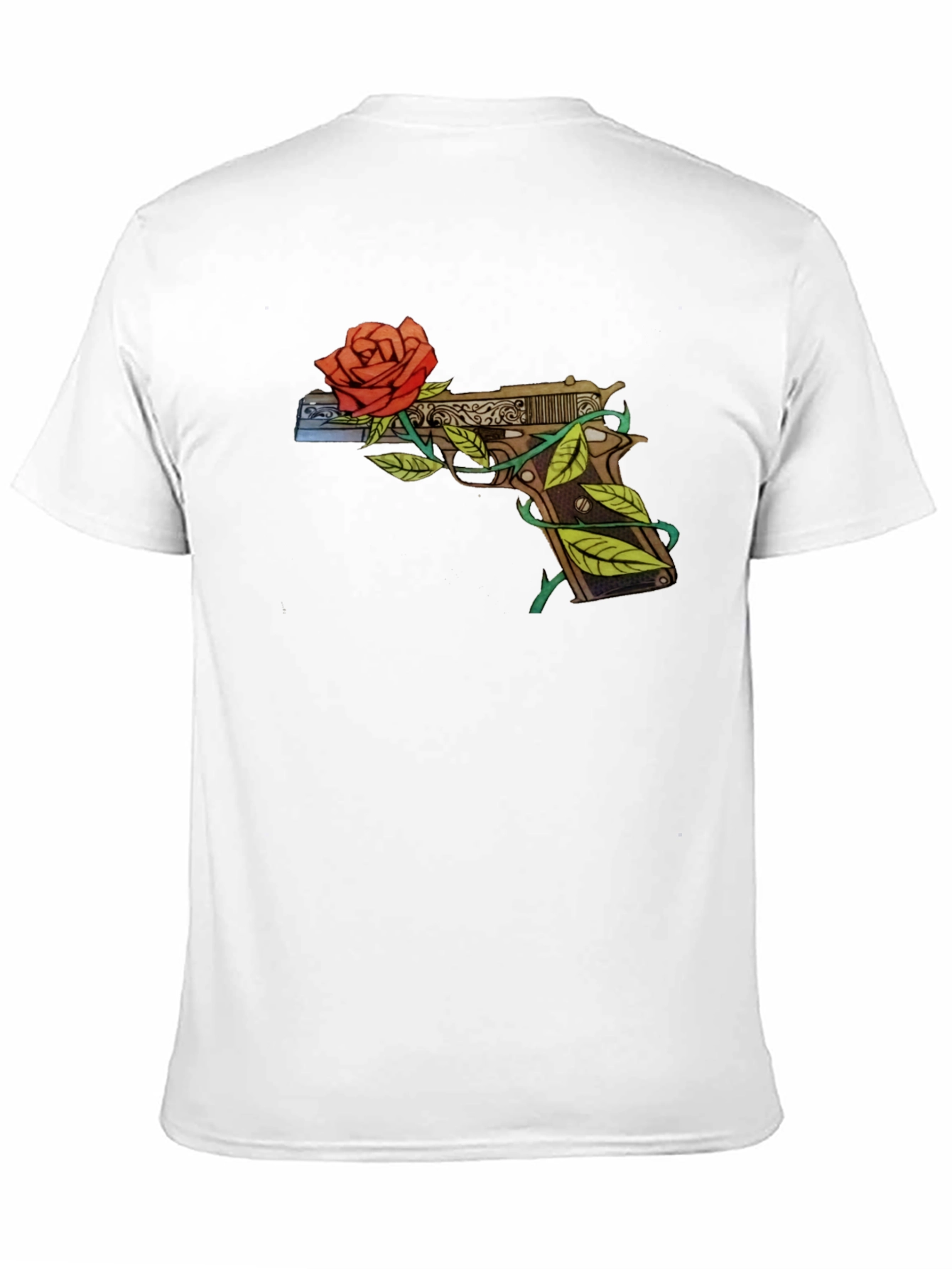 Gun and Roses Graphic T-Shirt - Edgy Streetwear